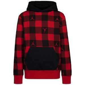 Jordan Jumpman Holiday Plaid Pullover hoodie red youth large